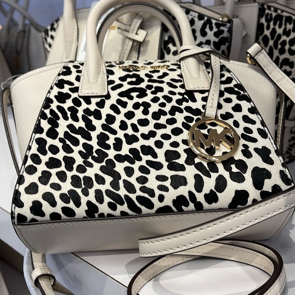 Avril Extra-Small Cheetah Print Calf Hair and Leather Satchel LT CRM MUL… - Picture 14 of 16